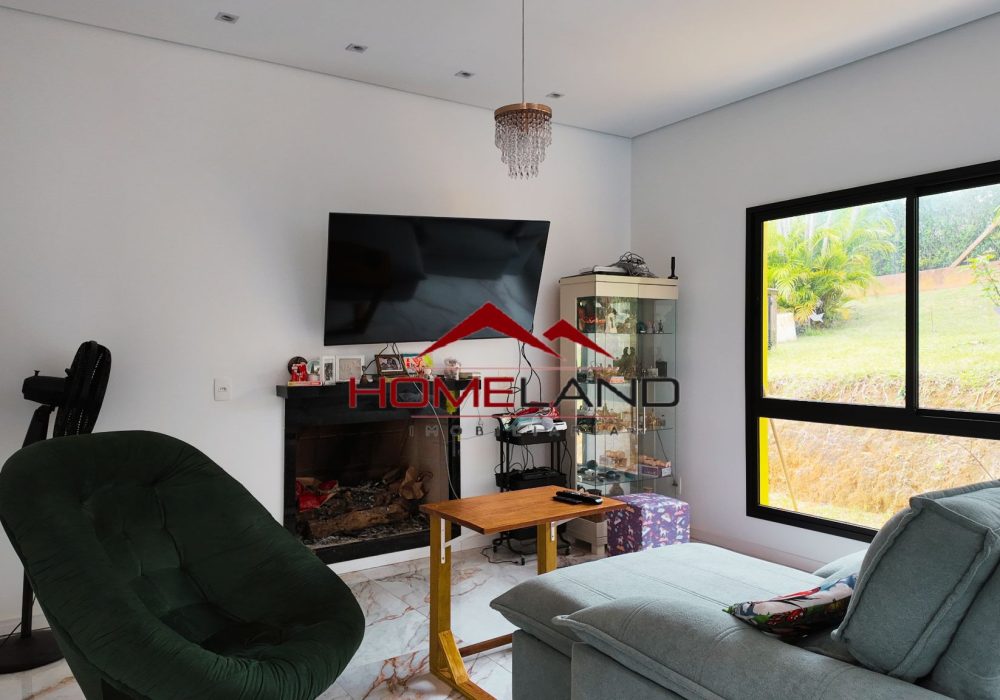 sala de estar com lareira